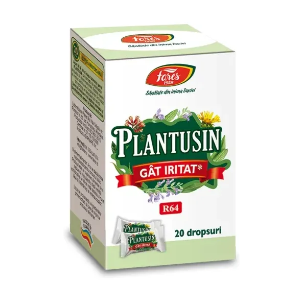 Plantusin gât iritat, R64, 20 dropsuri - Fares