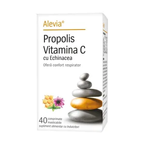 Propolis Vitamina C cu Echinacea și stevie masticabile - Alevia