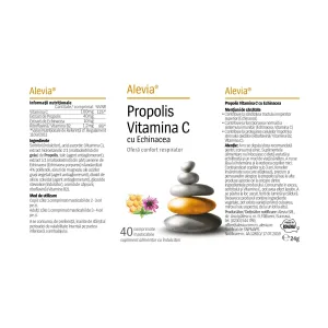 Propolis Vitamina C cu Echinacea și stevie masticabile - Alevia