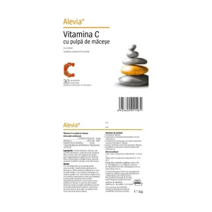 Vitamina C cu pulpă de măceșe cu stevie Blister masticabile - Alevia