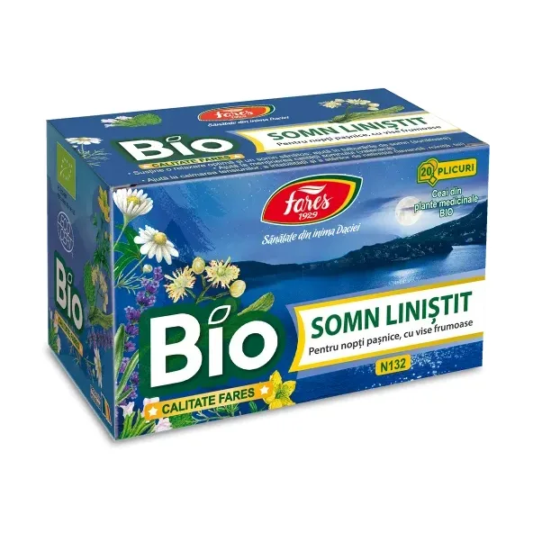 Somn liniștit bio, N132, ceai la plic - Fares