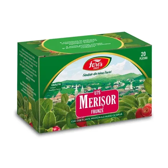 Merișor, Frunze, U75, ceai la plic - Fares