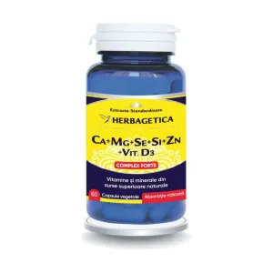 Ca+Mg+Se+Si+Zn cu Vit D3 Complex Forte - Herbagetica