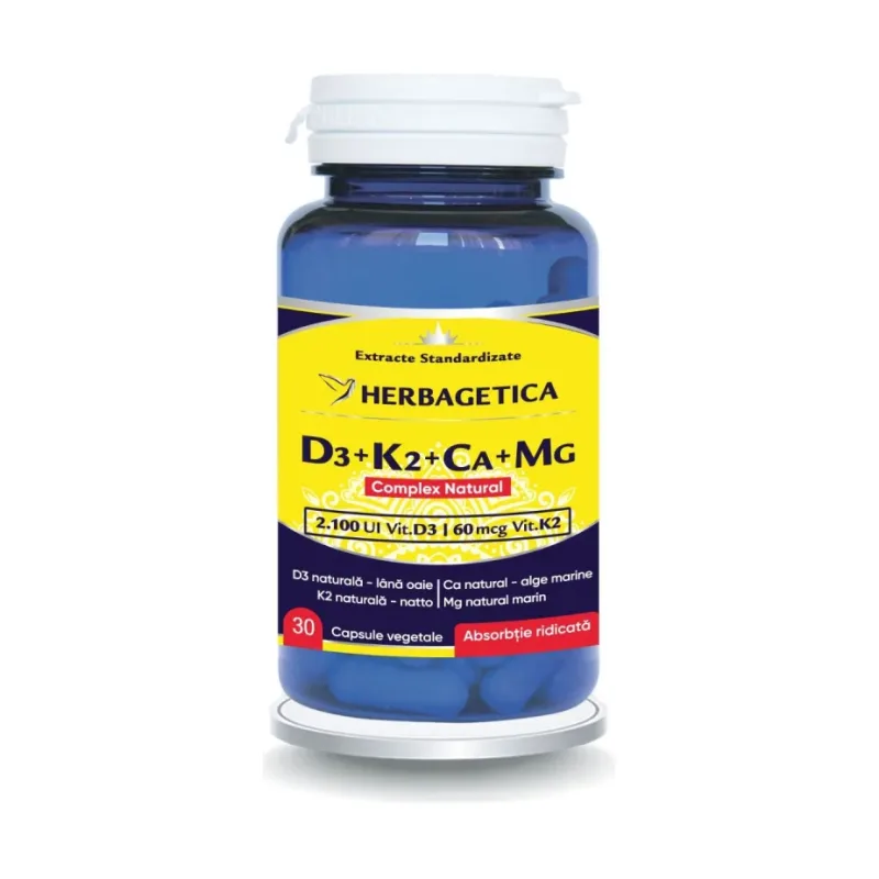 Complex Natural D3+K2+CA+MG - Herbagetica