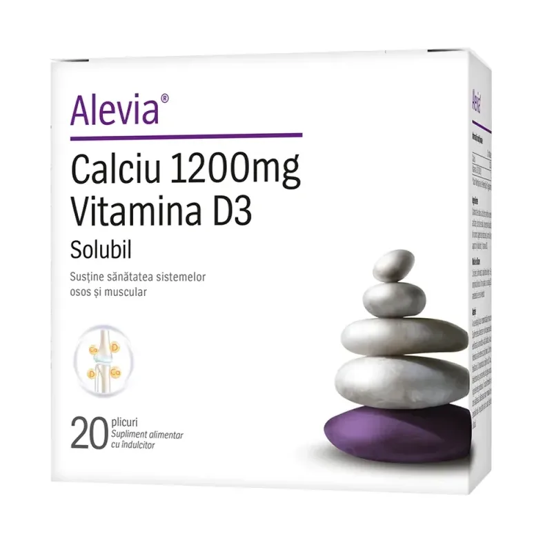 Calciu 1200mg Vitamina D3 Solubil - Alevia