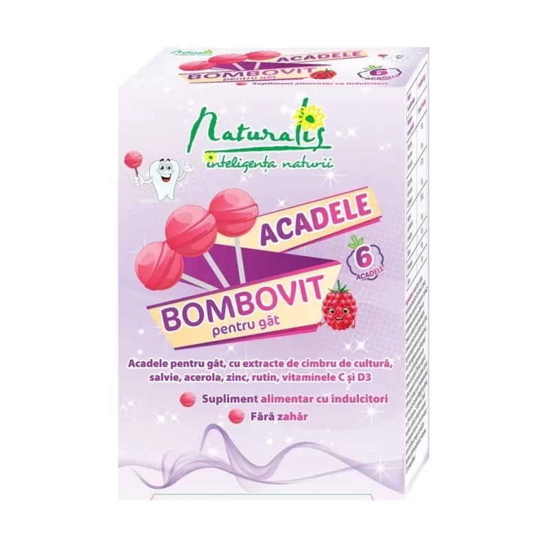 Acadele Bombovit de gat, 6 acadele - Naturalis