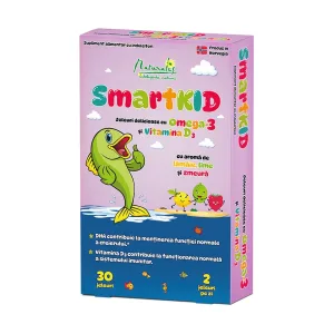 SmartKid – Jeleuri cu Omega-3 și Vitamina D zmeura - Naturalis