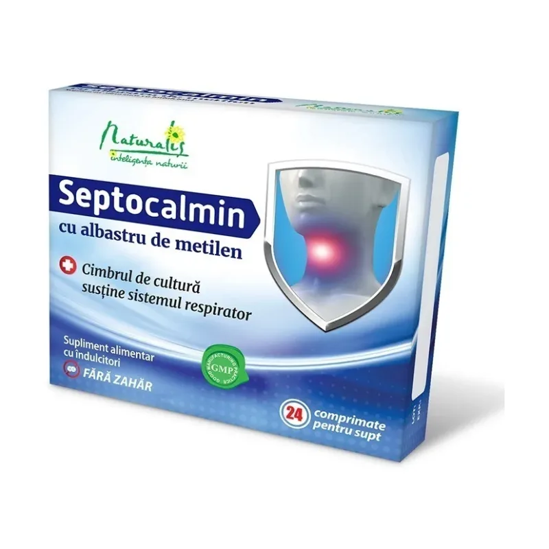 Septocalmin cu albastru de metilen x 24 drajeuri de supt - Naturalis