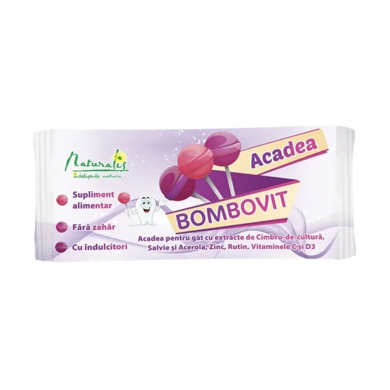 Acadea Bombovit impotriva durerilor in gat, 1 acadea - Naturalis