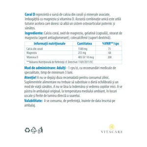 Coral D – calciu din corali, magneziu și vitamina D - Vitacare