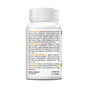 Curcumin și Piperină 500 mg - Zenyth