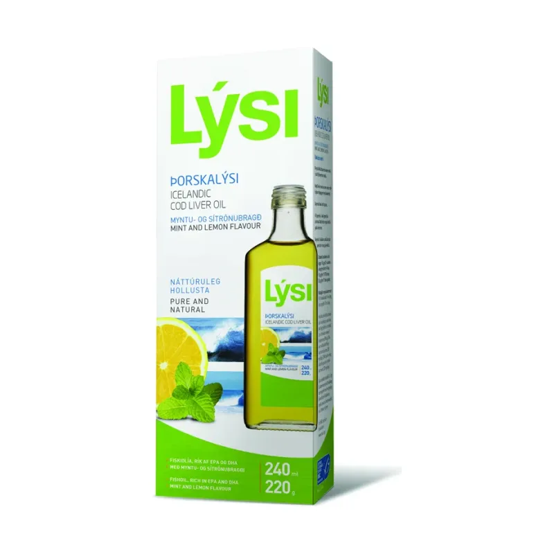 Ulei din ficat de cod aroma lamaie si menta - Lysi