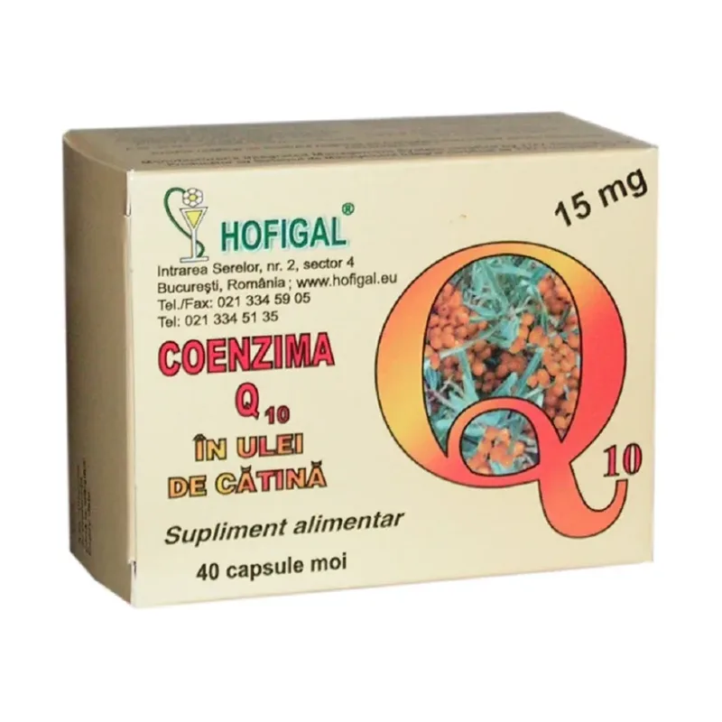 Coenzima Q10 15 mg in ulei de catina x moi - Hofigal