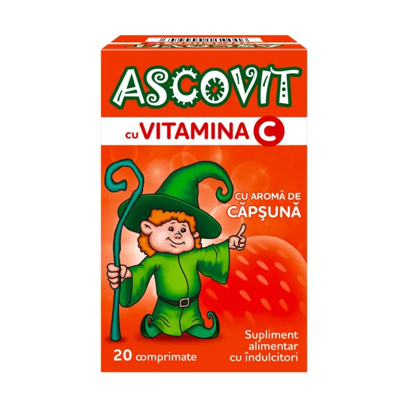 cu vitamina C aroma capsuni 100 mg - Ascovit