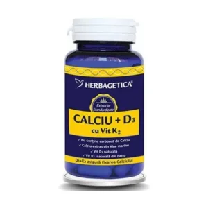 Calciu + vitamina D3 + K2 - Herbagetica