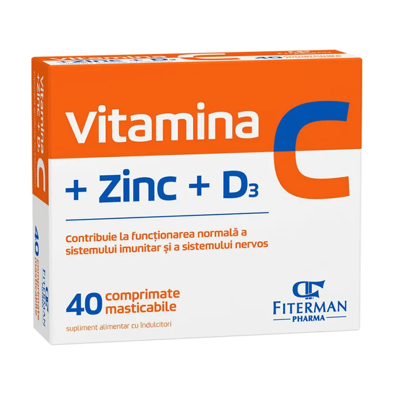 Vitamina C + Zinc + D3 masticabile - Fiterman Pharma