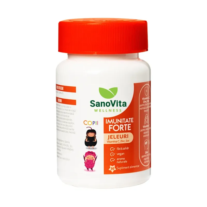Jeleuri cu vitamine pentru copii Imunitate Forte 30 bucati - SanoVita