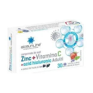 Zinc cu Vitamina C si Acid Hialuronic de supt - BioSunLine