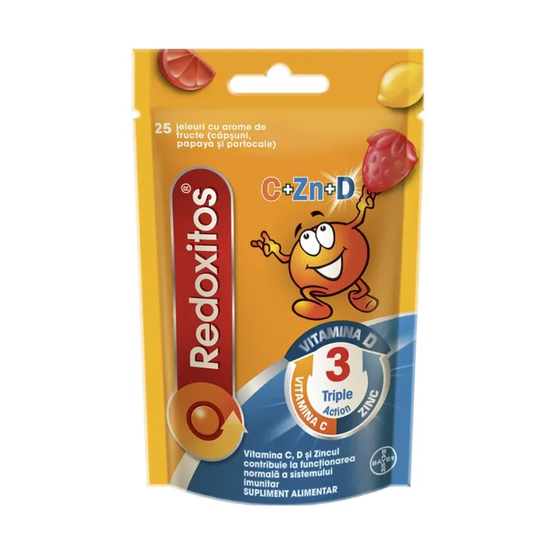 Redoxitos Triple Action jeleuri cu vitamina C 25 bucati - Bayer