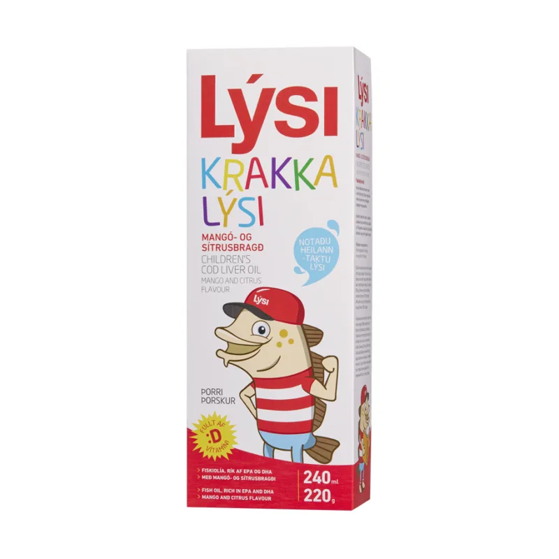 Ulei din ficat de cod cu aroma de mango pentru copii - Lysi