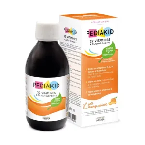 Sirop cu gust de portocale si caise 22 de vitamine si oligoelemente - Pediakid