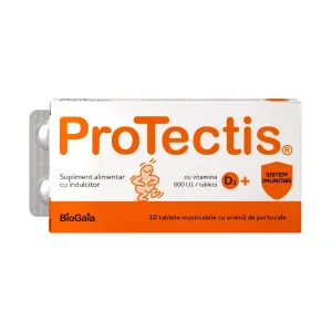 cu vitamina D3 800 UI aroma de portocale masticabile - Protectis