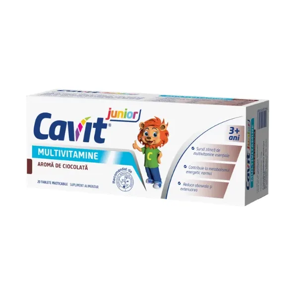Cavit Junior fara zahar aroma ciocolata masticabile - Biofarm