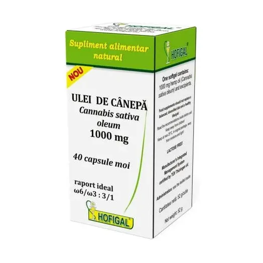 Ulei de canepa 1000 mg - Hofigal