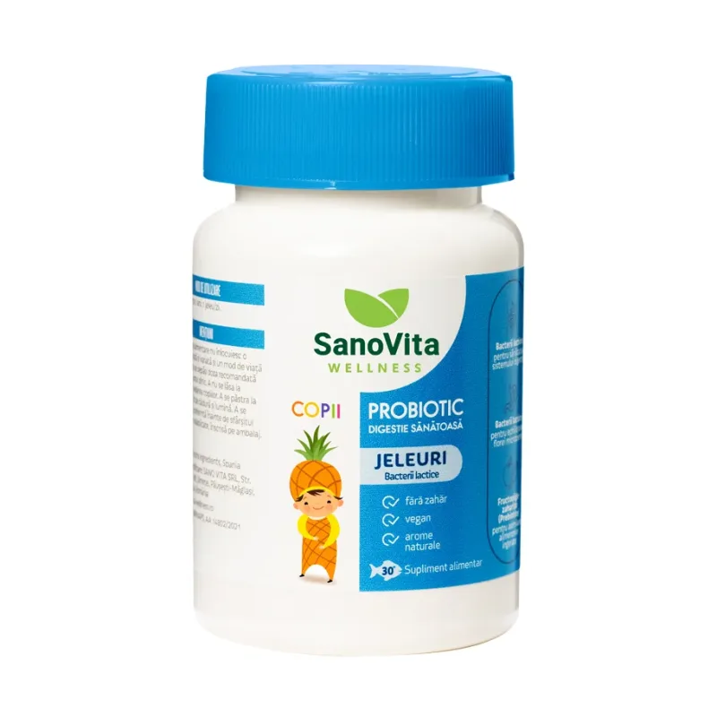 Jeleuri cu probiotic pentru copii 30 bucati - SanoVita