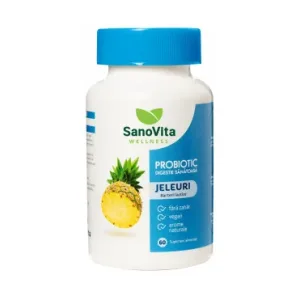 Jeleuri probiotice cu aroma de ananas 60 bucati - SanoVita
