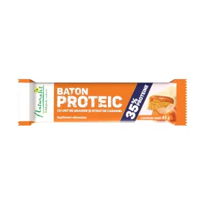 Baton proteic cu unt de arahide si strat de caramel - Naturalis