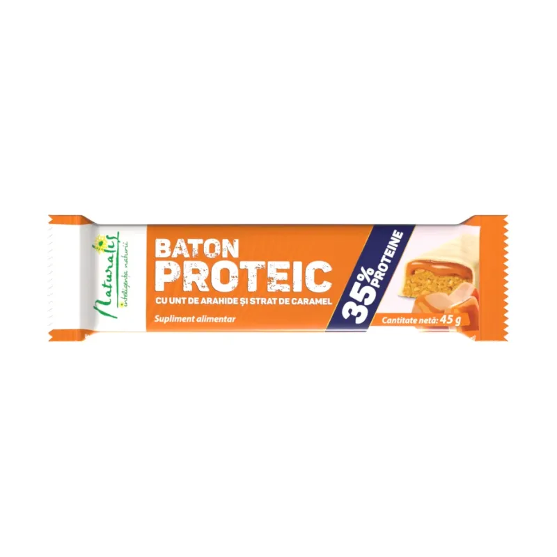 Baton proteic cu unt de arahide si strat de caramel - Naturalis