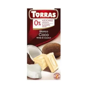 Ciocolata alba cu cocos fara zahar si gluten - Torras