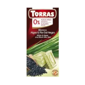 Ciocolata alba cu alge si sare de mare fara zahar si gluten - Torras