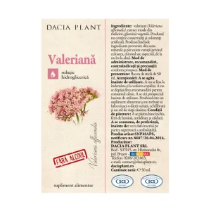 Valeriana tinctura fara alcool - Dacia Plant