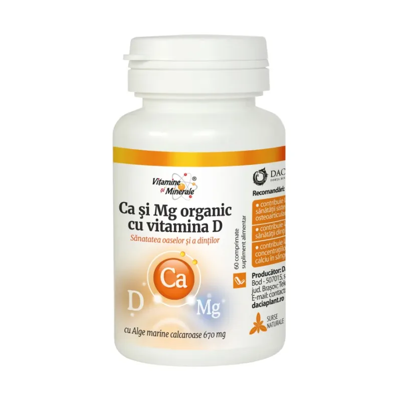 Ca si Mg Organic cu Vitamina D comprimate - Vitamine si Minerale
