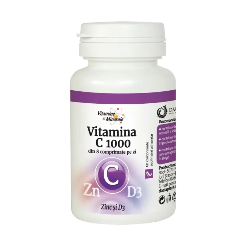 Vitamina C cu Zinc si D3 comprimate - Vitamine si Minerale