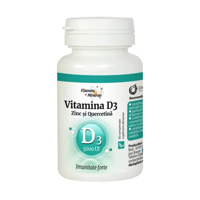 Vitamina D3 (5000UI) Zinc si Quercetina - Vitamine si Minerale
