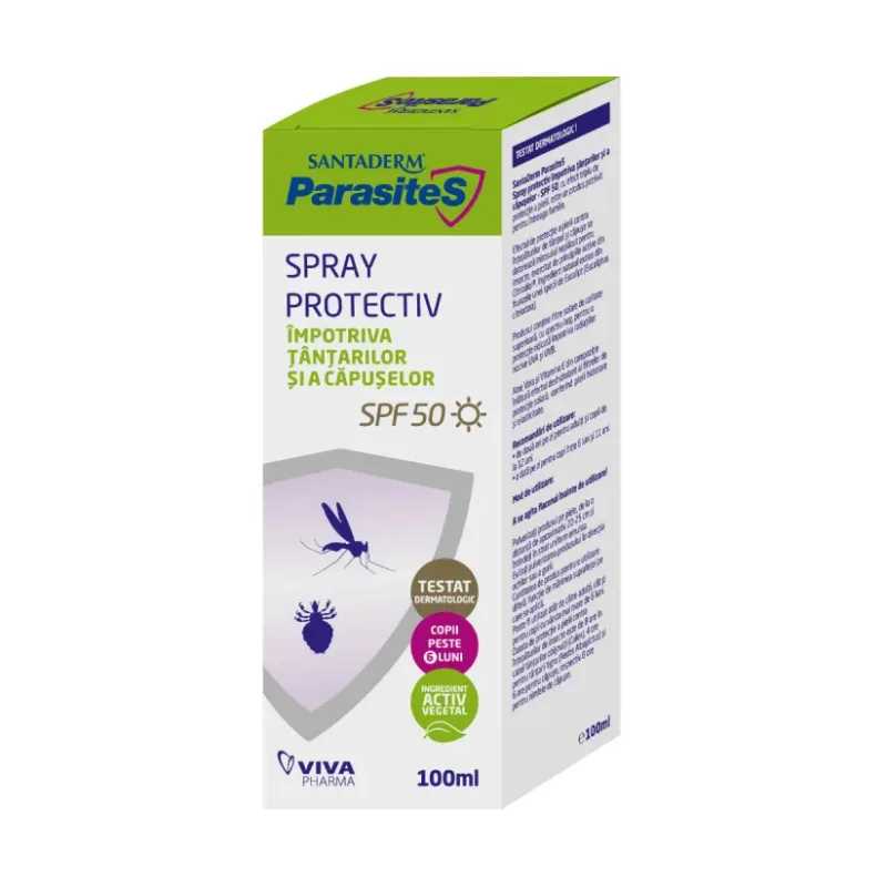 Spray importiva tantarilor si a capuselor SPF50 - SantaDerm Parasites