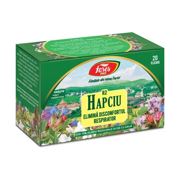 Hapciu Elimină disconfortul respirator, R2, ceai la plic - Fares