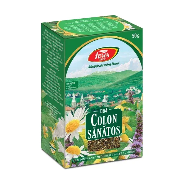 Colon sănătos, D64, ceai la pungă - Fares