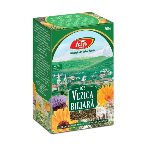 Vezică biliară, D75, ceai la pungă - Fares