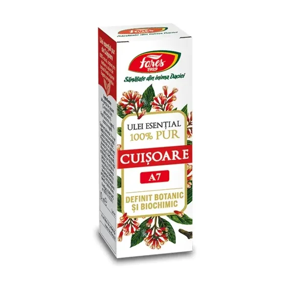 Cuișoare, A7, ulei esențial 100% pur, definit botanic și biochimic - Fares