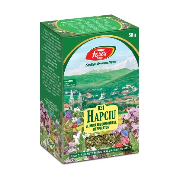 Hapciu Elimină disconfortul respirator, R31, ceai la pungă - Fares
