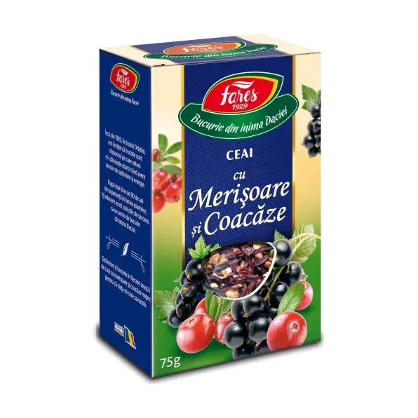 Ceai cu merișoare și coacăze, ceai la pungă - Fares