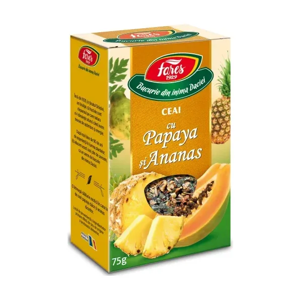 Ceai cu Papaya și Ananas, ceai la pungă - Fares