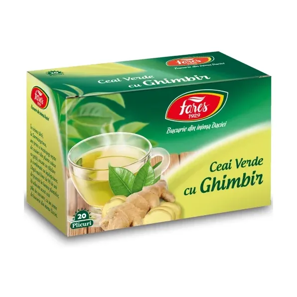 Ceai verde cu ghimbir, ceai la plic - Fares