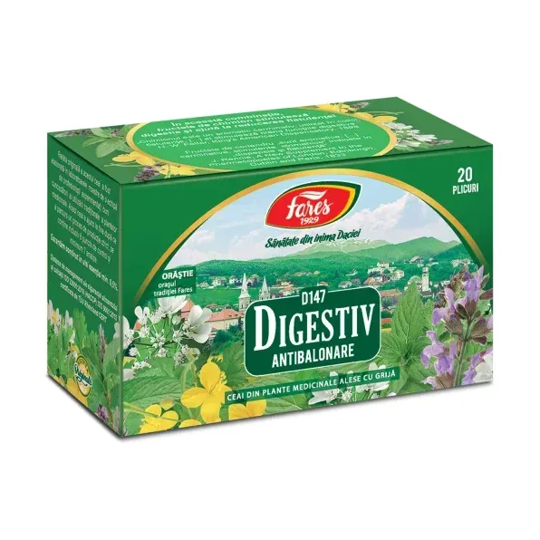 Digestiv Antibalonare, D147, ceai la plic - Fares