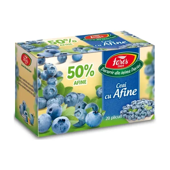 Ceai cu afine 50%, ceai la plic - Fares