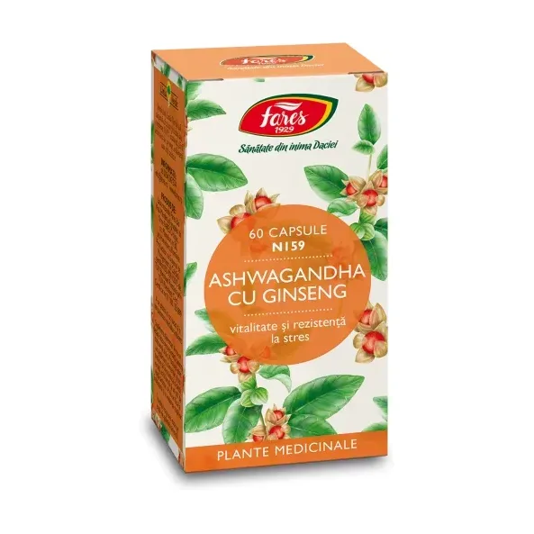 Ashwagandha cu Ginseng, N159, capsule - Fares